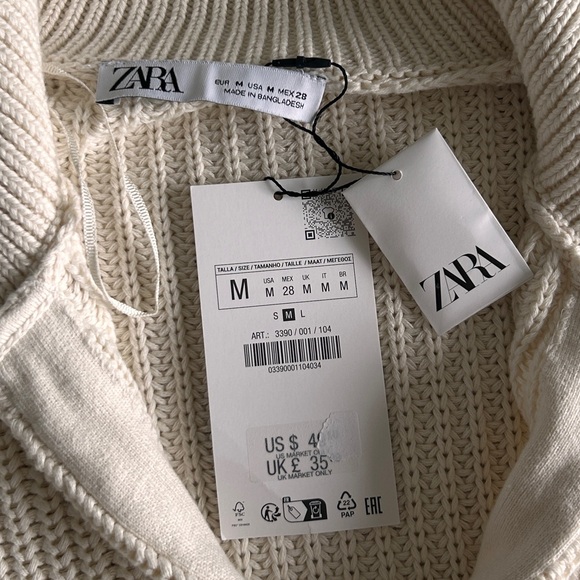 NWT Zara Oversized Knit Polo Sweater - Picture 7 of 10